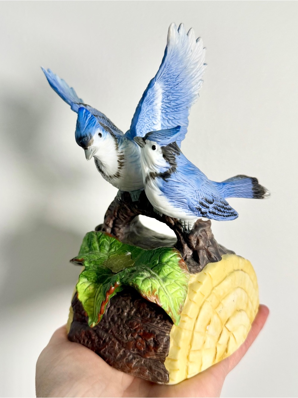 Blue Jay Music Box Vintage Bird Figurine